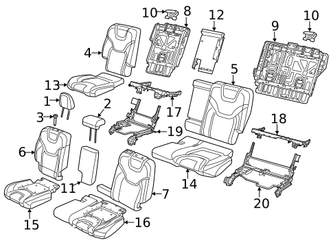 Rear Seat Components for 2015 Jeep Cherokee #0
