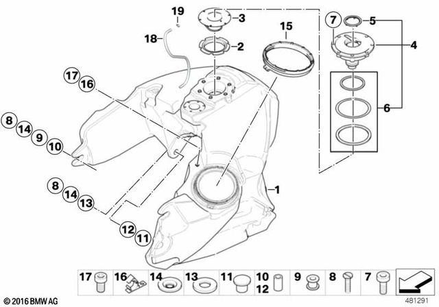16117699595 - Fuel Supply: Fuel Tank -  for BMW-Motorrad Image