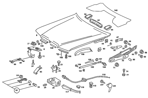 Engine Hood for 1990 Mercedes-Benz 190E #3
