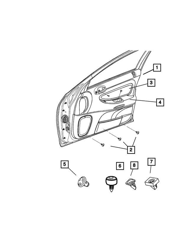 YW191DVAA - : Front Door Trim Panel, Left for Mopar Image