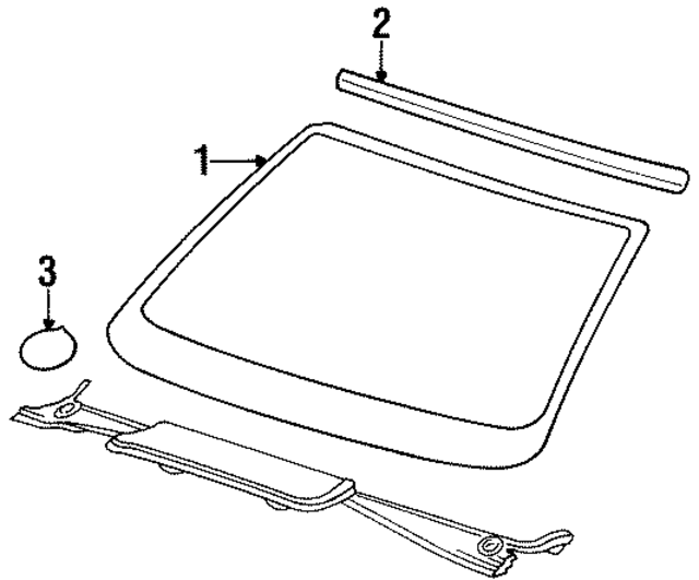51311977217 - : Windshield for BMW: 318i, 318ti, 325i, 328i, M3 Image