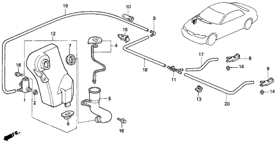 Windshield Washer for 1996 Acura TL #0