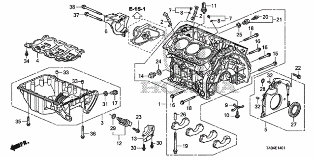 Cylinder Block - Oil Pan (V6) for 2010 Honda Accord #0