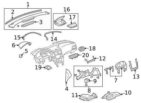 Instrument Panel Components for 2008 Chevrolet Malibu #0