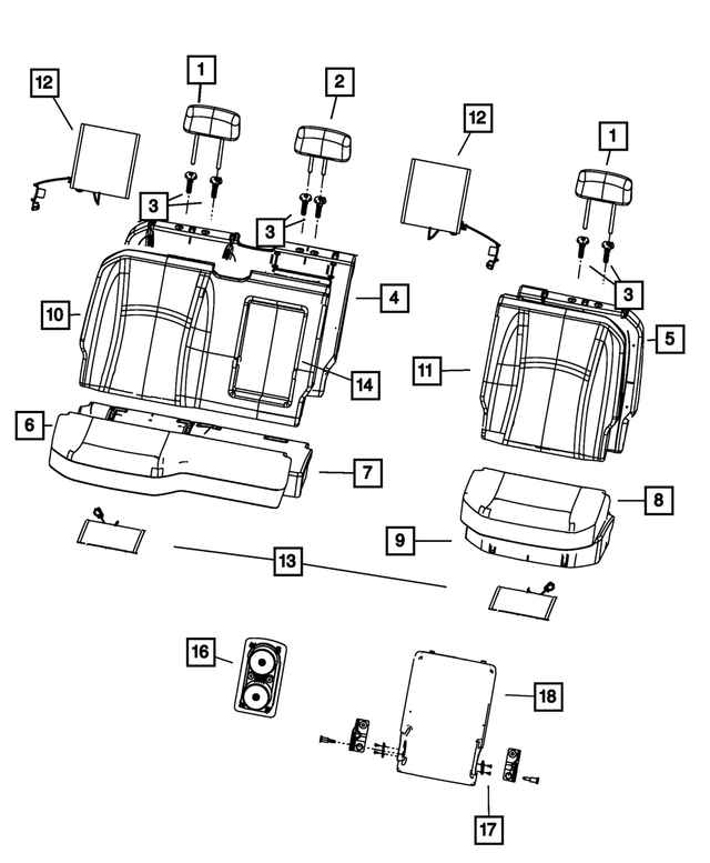 5NQ64LR5AA - : Rear Seat Back Cover for Mopar Image
