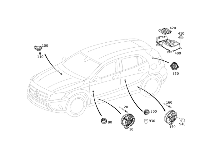 172820060264 - Electrical System: Speaker for Mercedes-Benz Image image