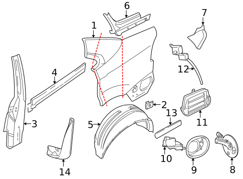 Quarter Panel & Components for 2001 Volvo C70 #1