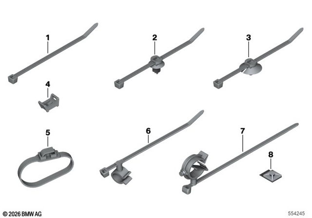 61138375986 - General Electrical System: Cable Tie - L=150Mm/B=3.6mm for BMW-Motorrad Image