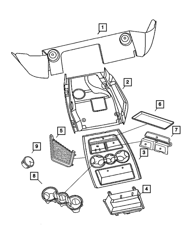 1HH02AAAAA - Interior Trim: Floor Console Bezel for Mopar Image image