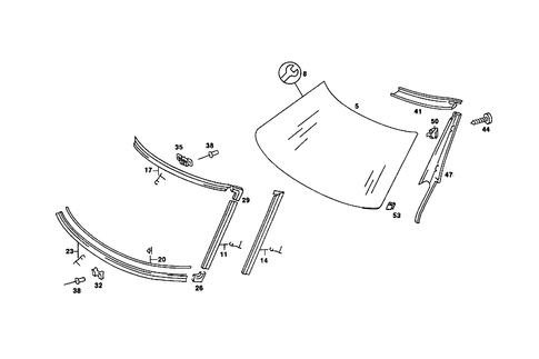 Windshield for 1984 Mercedes-Benz 380SL #0