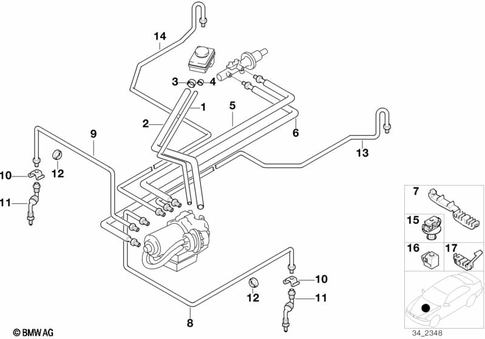 Brake Pipe, Front for 1998 BMW M3 3.2 #0