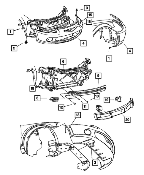 Front Bumper and Fascia for 2004 Dodge Stratus #0