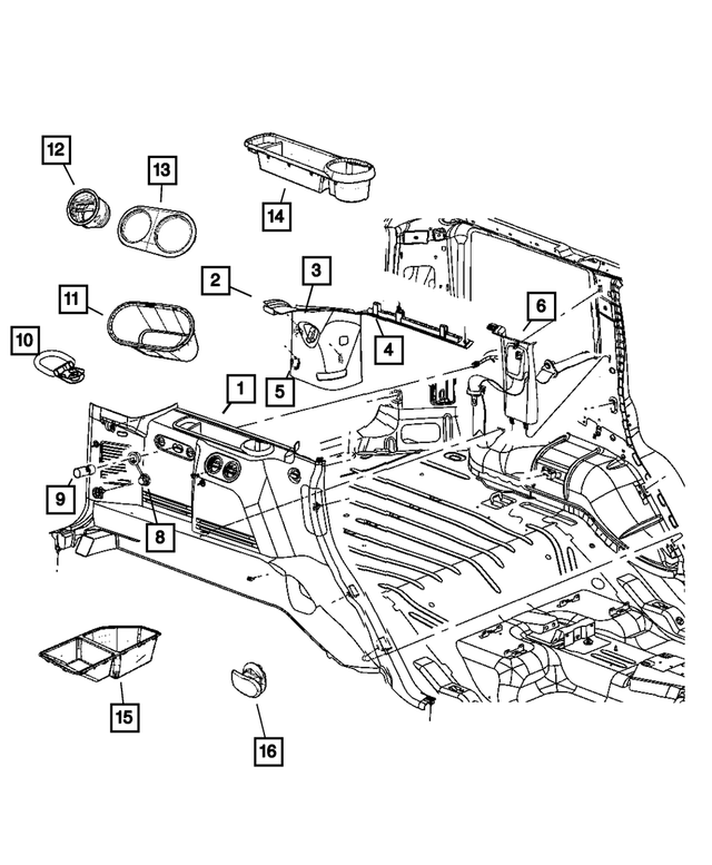 1FN151J3AB - Interior Trim: Quarter Trim Panel, Right for Mopar Image image