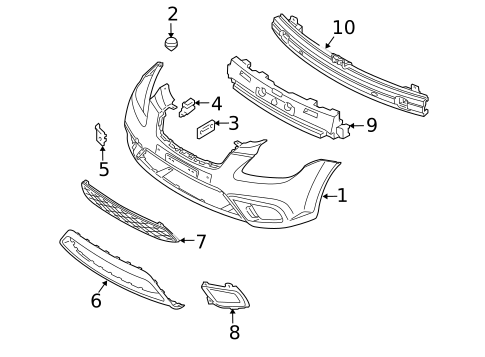 Bumper & Components - Front for 2010 Kia Rio5 #0