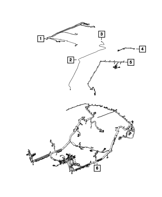68271517AB - Electrical: Headliner Wiring, Export for Jeep: Cherokee Image