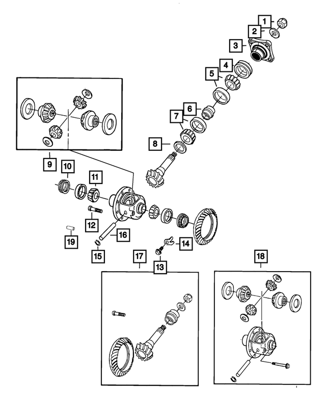 68149239AA - Rear Axle; American Axle 292 MM Single Rear Wheel; Differential and Drive Line: Pinion Shaft Shim Kit for Mopar Image