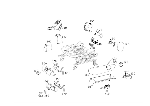 2429190220 - Driver Seat: Cover, Seat Guide Rail for Mercedes-Benz: B Electric Drive, B250e Image image