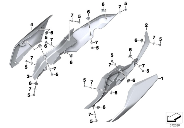 46638534311 - Frame and Mounting Parts: Rer Left Lateral Body Part - Rohteil/blank for BMW-Motorrad Image