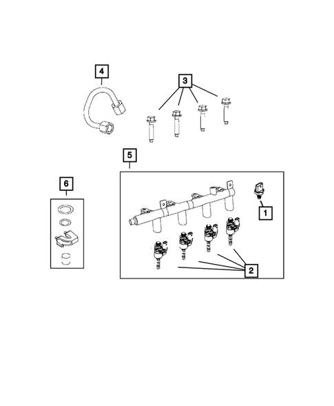 Fuel Rail and Injectors for 2022 Jeep Renegade #0