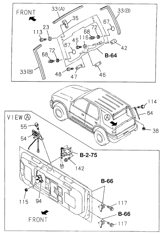Rear Windshield Components for 2000 Honda Passport #0