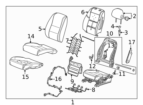 Driver Seat Components for 2015 Chevrolet Impala #1