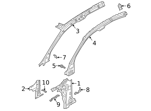 Hinge Pillar for 2024 Audi A8 Quattro #0