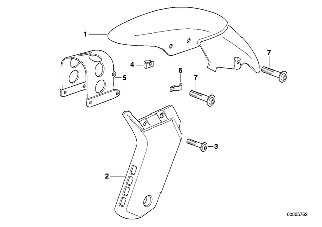 46622345490 - Frame and Mounting Parts: Screw - M5X16 for BMW-Motorrad Image