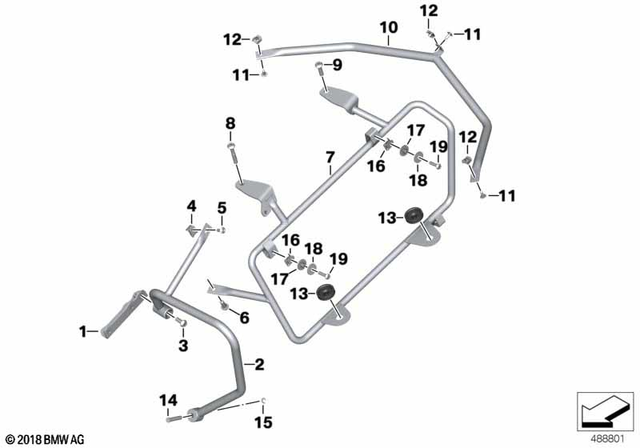 46548382531 - : Protection Bar Rear Left for BMW-Motorrad Image