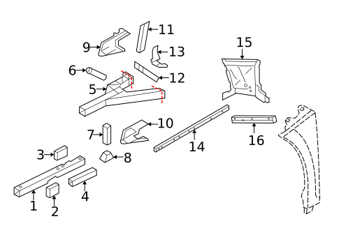 Structural Components & Rails for 2015 Audi R8 #0