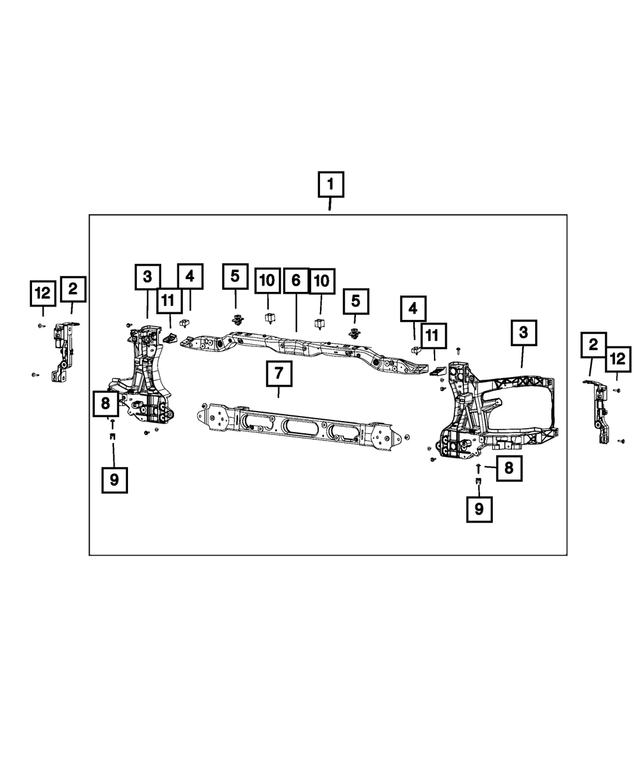 68222830AA - Cooling: Radiator Closure Panel Crossmember for Mopar Image