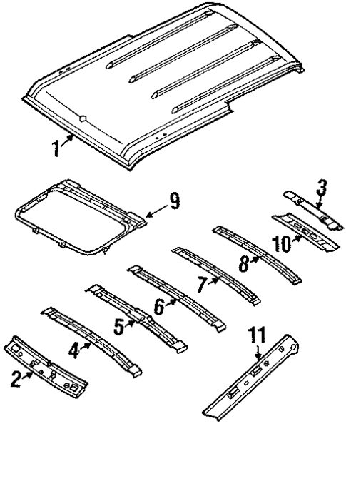 Roof & Components for 2004 Isuzu Axiom #0