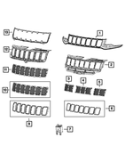 6ML06TRMAA - Exterior Ornamentation: Radiator Grille Trim Ring Kit for Jeep: Grand Cherokee Image