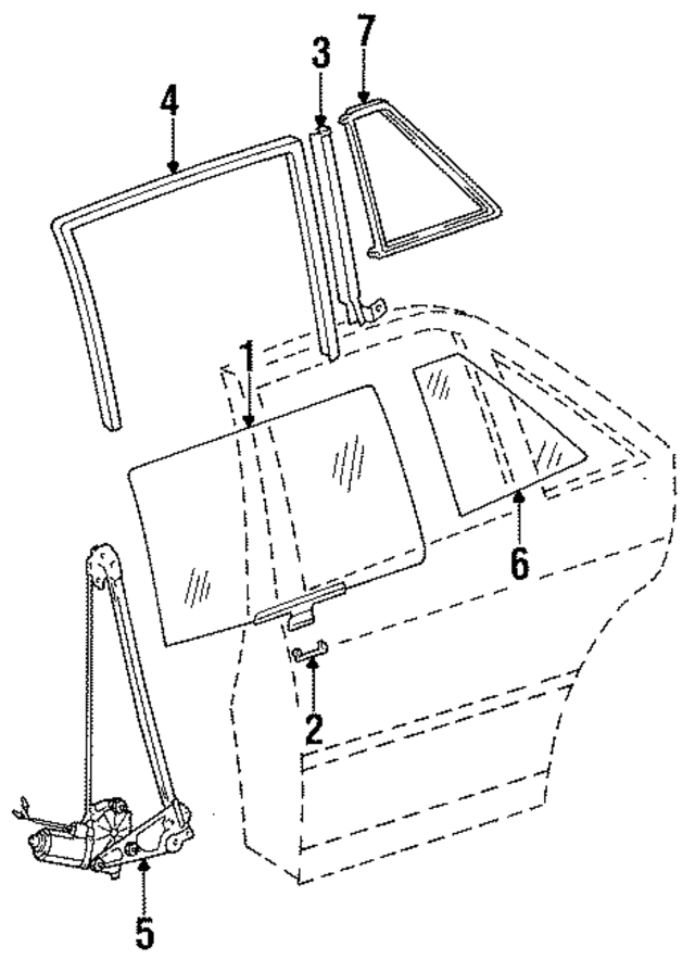 1247301518 - Body: Movable Glass for Mercedes-Benz Image