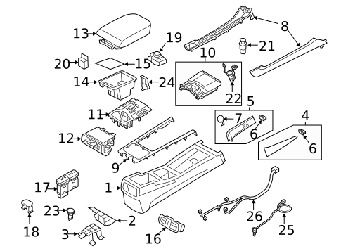 Center Console for 2012 Hyundai Equus #1