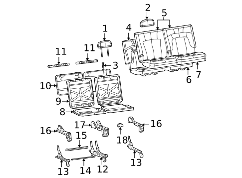 Rear Seat Components for 2004 Chevrolet Trailblazer EXT #0