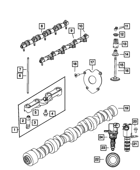 Camshaft and Valve for 2012 Dodge Challenger #1