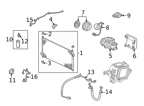 Condenser, Compressor & Lines for 2002 Honda Accord #0