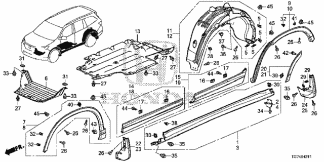 Side Sill Garnish for 2019 Honda Pilot #0
