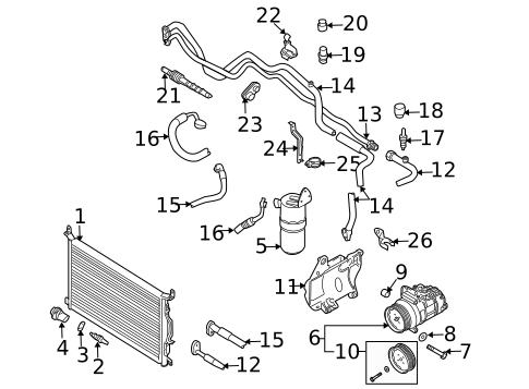 Condenser, Compressor & Lines for 2006 Audi A8 Quattro #0