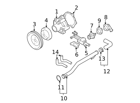Water Pump for 2009 Hyundai Tucson #0