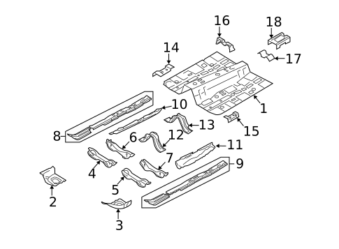 Floor & Rails for 2013 Subaru Tribeca #0
