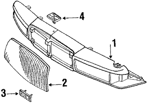 Grille & Components for 1988 Buick Regal #0