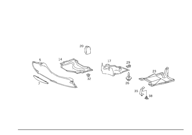 1405240930 - Chassis Sheet Metal: Trim for Mercedes-Benz: 400SE, 400SEL, 500SEL, 600SEL, S420 Image image