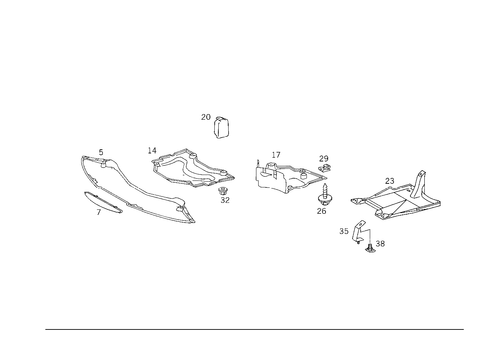 Engine Compartment Panelling, Gasoline Vehicles for 1992 Mercedes-Benz 400SE #0