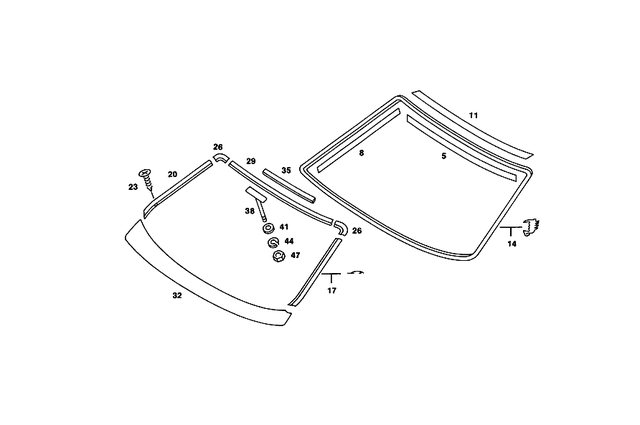 1266700139 - Windows: Sealing Frame for Mercedes-Benz Image image