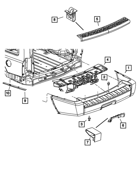 Rear Bumper and Fascia for 2007 Jeep Commander #0