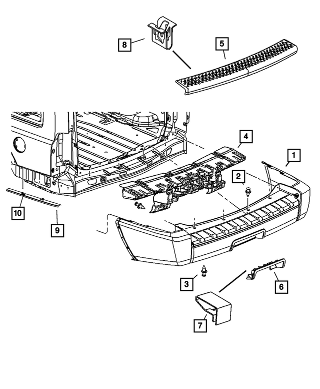 5183506AA - Frames and Bumpers: Rear Fascia for Mopar Image