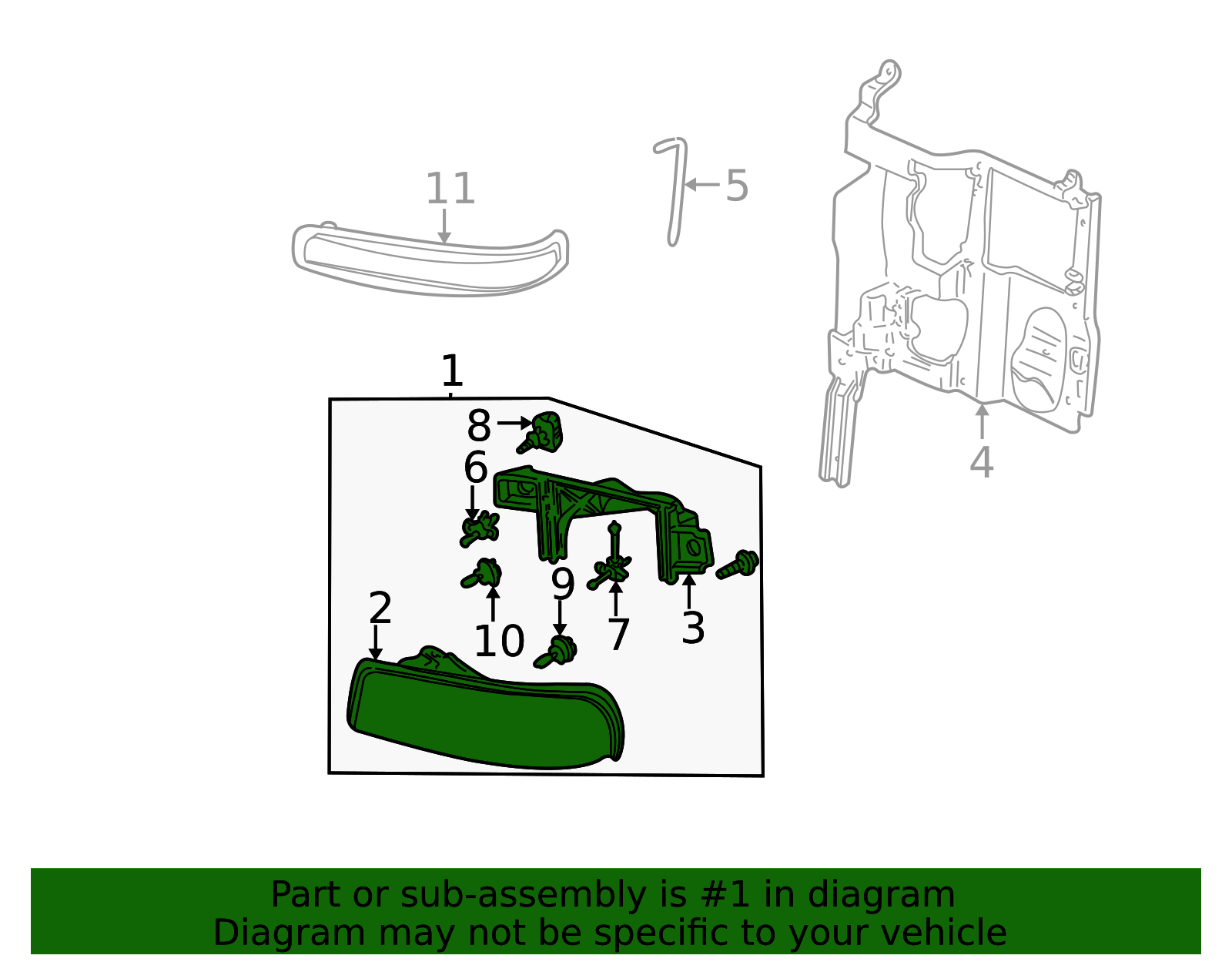 GM Genuine Passenger Side Headlamp Assembly | 84155710 | GM