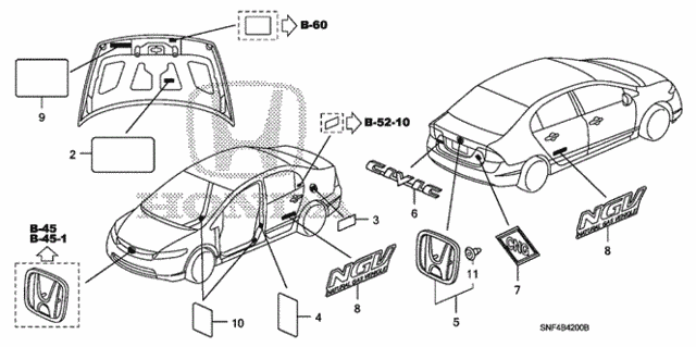 Emblems - Caution Labels for 2006 Honda Civic #0