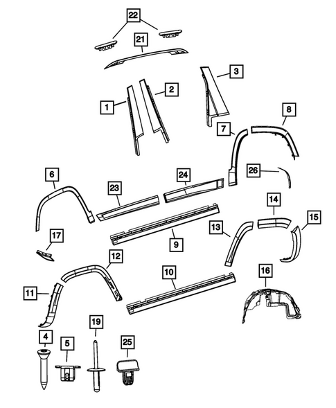 Moldings and Ornamentation for 2023 Jeep Cherokee #0